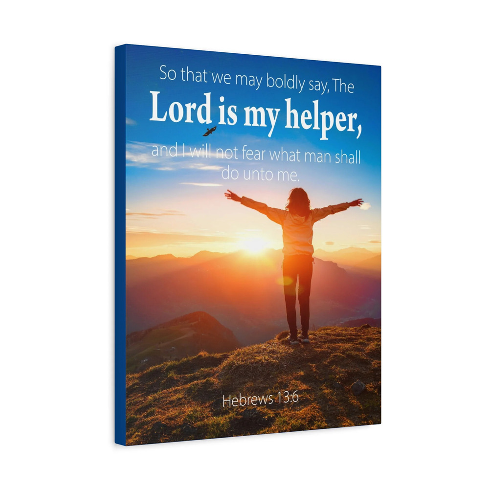 Scripture Walls Lord is My Helper Hebrews 13:6 Bible Verse Canvas Ready to Hang